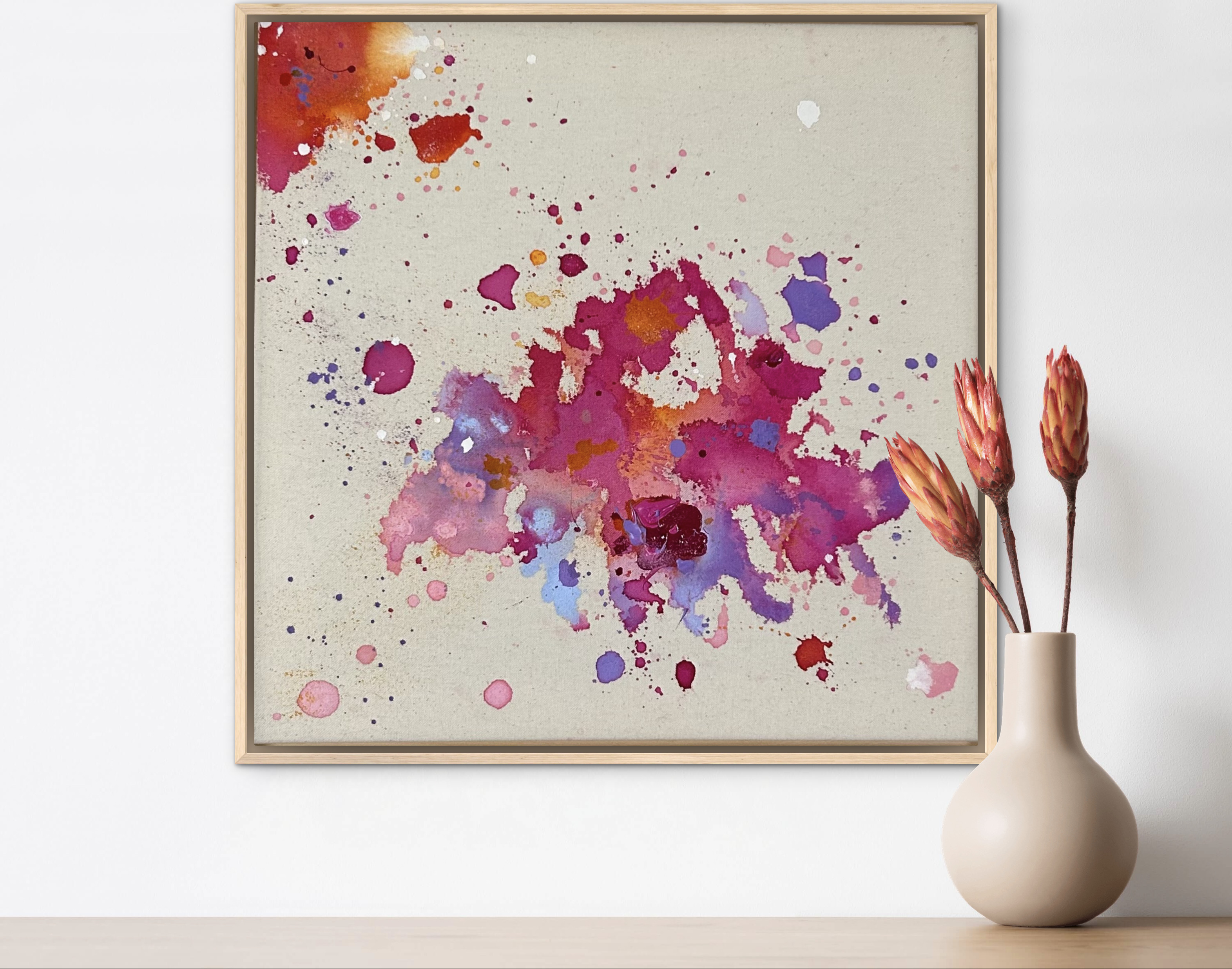 Träume, 2025, Acryl und Gold auf roher Baumwollleinwand, Ansicht 8